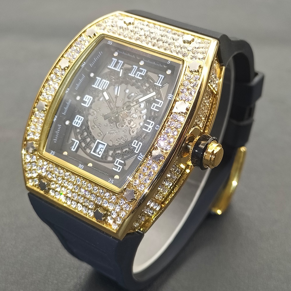 Luxury Watch With Rubber Strap - MISSFOX New Men Wrist Watches Tonneau