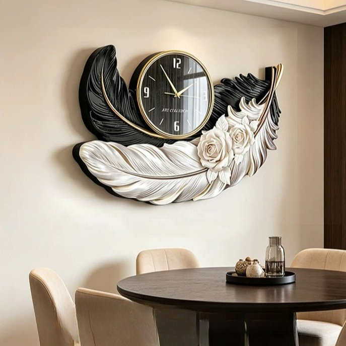 High-end Feather Design Wall C - Luxury Watch Wall Clock review and price