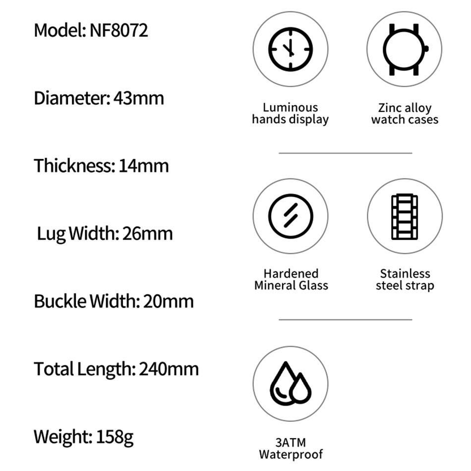 NAVIFORCE Top Luxury Men Watch - Field Watch Military review and price