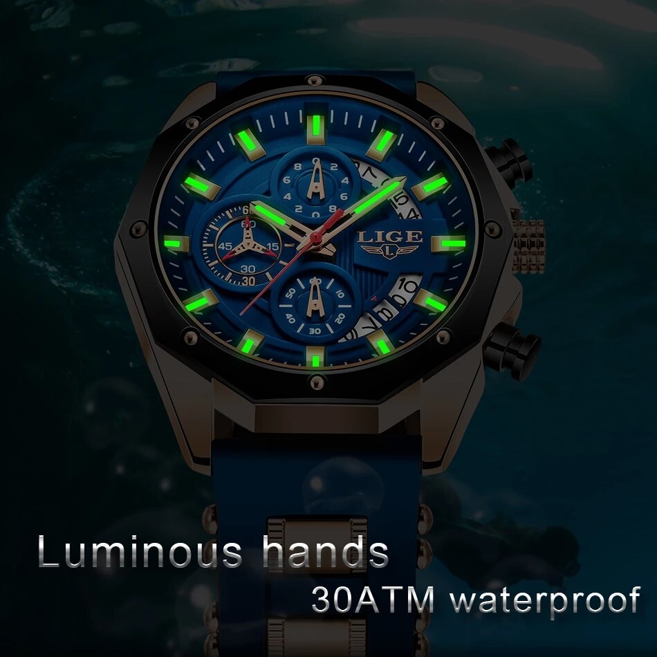 LIGE Fashion Men Watches Top B - Luxury Watch Investment review and price