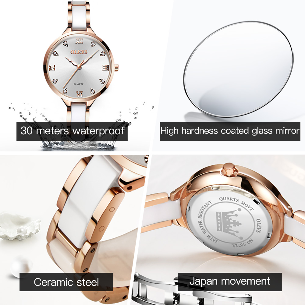 OLEVS Ceramic Dress Women Watc - Luxury Watch In Japan review and price