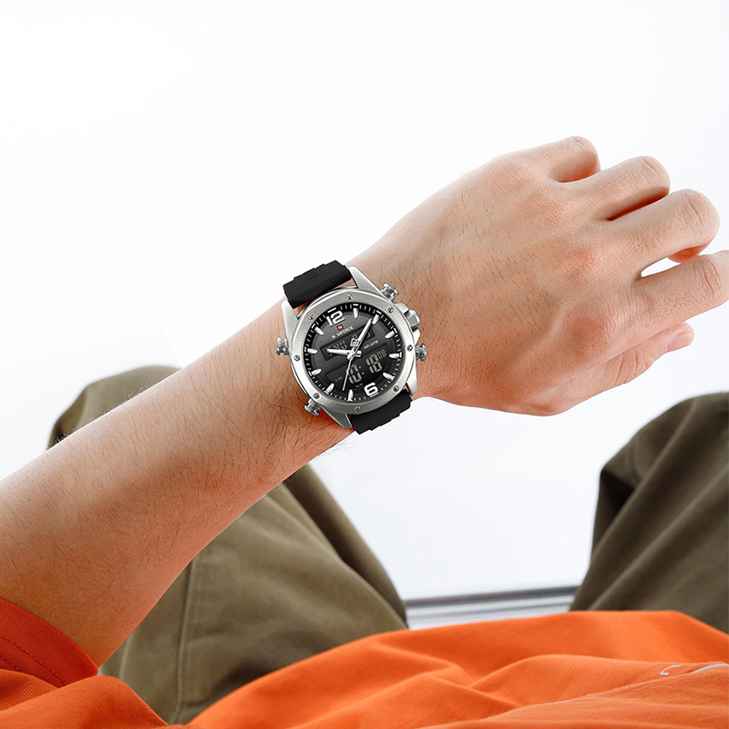 NAVIFORCE Men Quartz LCD Dual  - Field Watch Military review and price