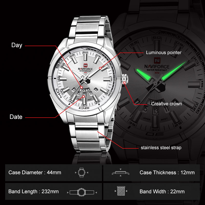 NAVIFORCE Brand Men Watches Fu - Field Watch Military review and price