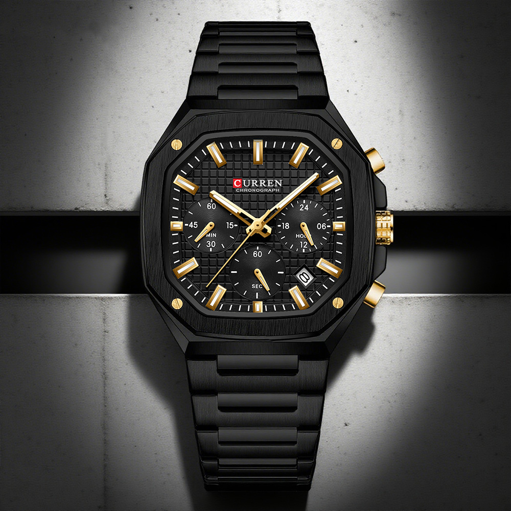CURREN Luxury Square Chrono Wa - Luxury Watch Men review and price