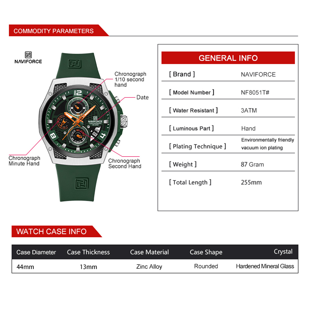 NAVIFORCE Mens Casual Sport Wr - Field Watch Military review and price