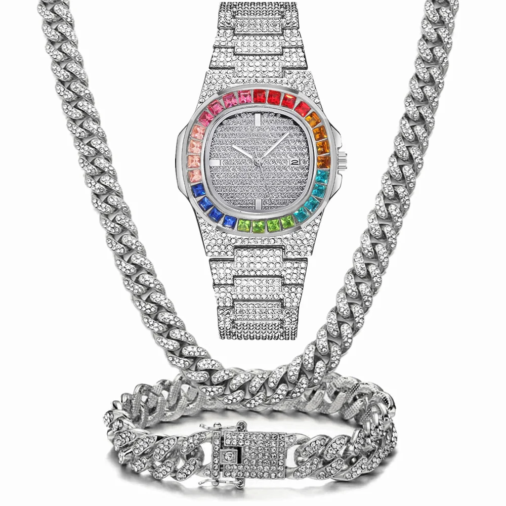 3pcs Watch+Necklace+Bracelet L - Luxury Watch Miami review and price