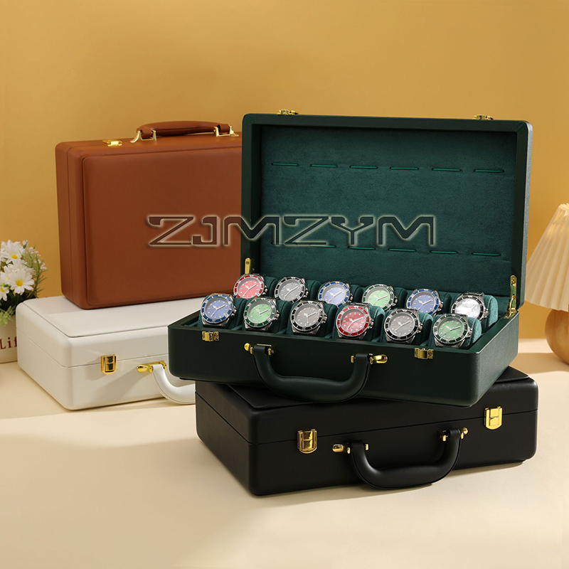 12 Slots Watch Box Mens Watche - Luxury Watch Case review and price